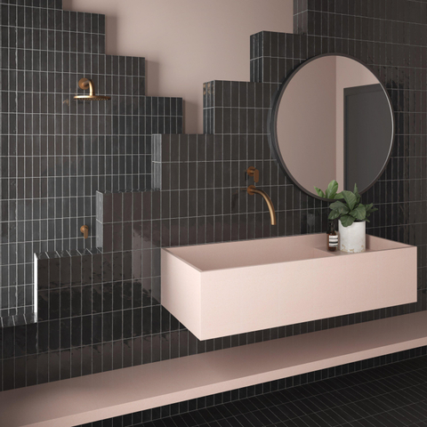 ÉCHANTILLON Terravito Ardeno Koko Pour carreau mural - 150x50cm - 8mm - Noir SW1221294