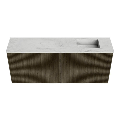 Mondiaz JOYA-DLUX 100cm meuble de salle de bains - couleur Shadow - Vasque FAYE position Droite 1 trou de robinet couleur Opalo. SW1422953