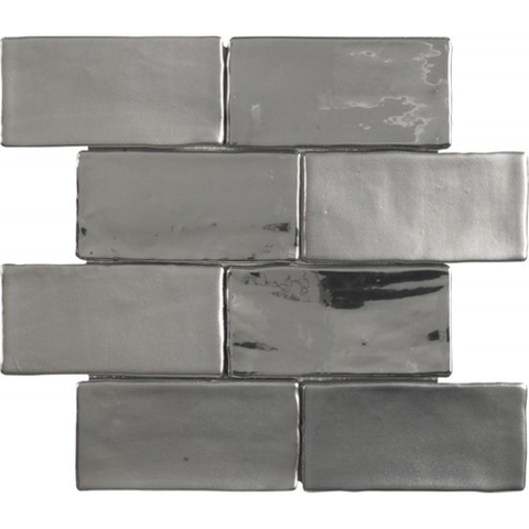 Ceralto Corvello Mini Mozaïektegel - 30x30cm - 9mm - Zilver mat/glans SW798675