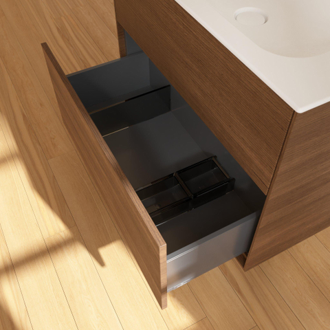 Villeroy & Boch finion wastafelonderbouwkast - met 2 ladenen - 79.6x59.1x49.8cm - voor meubelwastafel - 4164 80/81/84 - Walnut Veneer (mat hout) SW106676