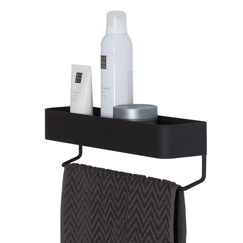Sealskin Brix Étagère murale avec porte-serviettes 35 cm Métal Noir SW196168