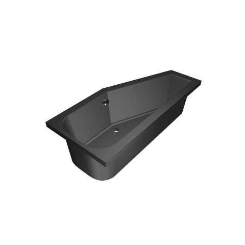 Xenz Lagoon Hoekbad - 160x75x48 - afvoer Midden - Rechts - Compact - acryl - ebony SW102967
