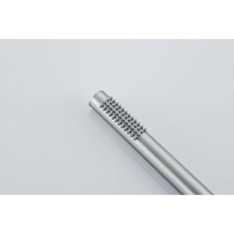 Fortifura Calvi Thermostatische badkraan - met staafhanddouche handdouchehouder en gladde doucheslang - PVD - geborsteld RVS SW811957