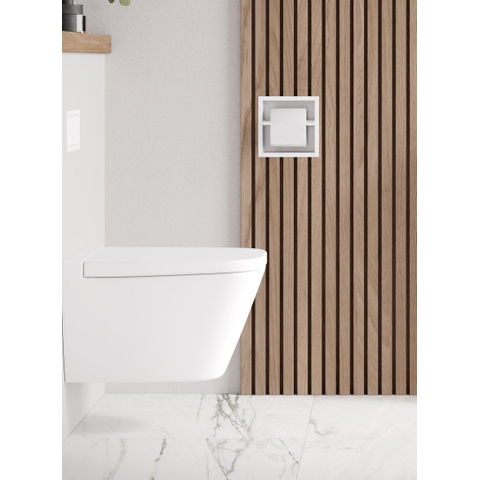 Looox porte-rouleau de toilette fermé - encastré - 1 rouleau - blanc mat SW519743
