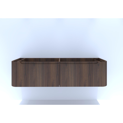 H&R Badmeubelen Juice Wastafelonderkast - 160x45x40cm - ronde hoeken - 2 lades - dark oak SW862837
