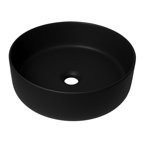 QeramiQ Dely vasque à poser - 36x36x12cm - sans trop-plein - rond - céramique - noir mat SW1244988