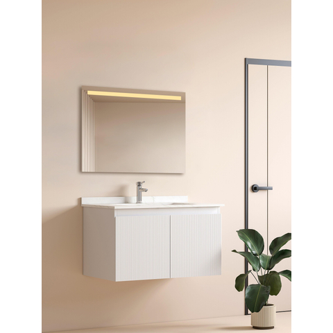 Adema Squared 2.0 Miroir salle de bains 100x70cm avec éclairage LED supérieur avec interrupteur capteur SW647633