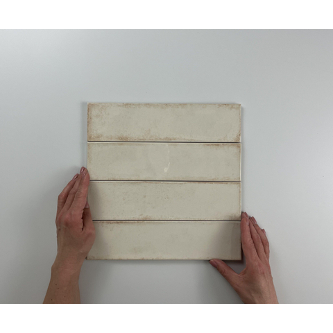 ÉCHANTILLON Terravito Dalmira carreau mural - 7.5x30cm - 8.6mm - Rectangle - Beige brillant SW736421