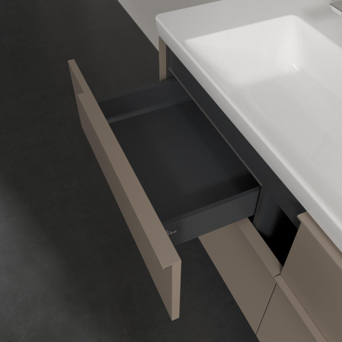 Villeroy & Boch Subway 3.0 Wastafelonderkast - met verlichting - 4 uittrekladen - 1272x576x478mm - taupe SW797138