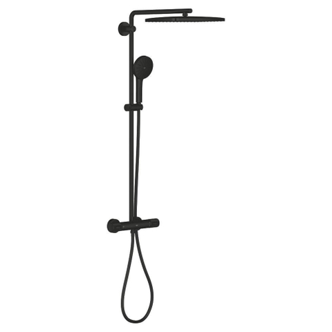GroheVitalio Joy+douchesysteem met hoofddouche en handdouche350x230mmMat Zwart SW1590078