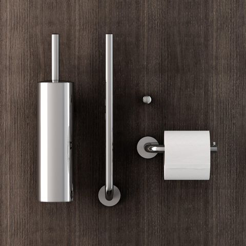 Clou InBe Set WC avec brosse de wc et support Porte-papier toilette réserve et crochet chrome SW9803