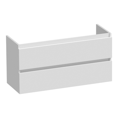 BRAUER Joy meuble sous-lavabo peu profond - 100x39x50cm - 2 tiroirs softclose - sans poignées - 1 découpe pour siphon - blanc haute brillance SW1201190