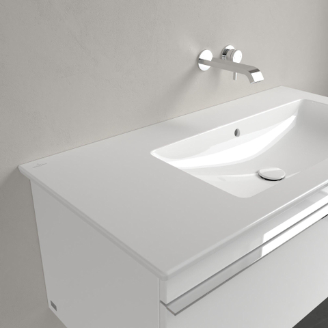 Villeroy & Boch venticello meubelwastafel - 100x50cm - zonder kraangat - met overloop CeramicPlus - White Alpine (glans wit) 1025137