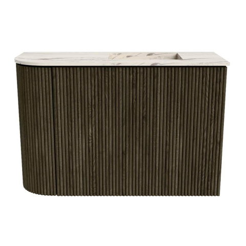 Mondiaz JOYA-DLUX 61.6cm toiletmeubel - ronding links kleur Shadow - Wastafel FAYE positie Rechts Zonder kraangat kleur Nata. SW1424993