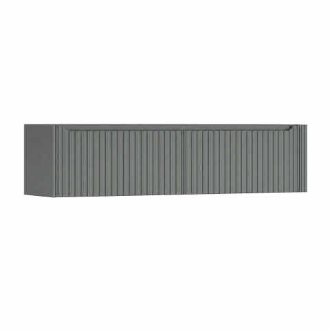 H&R Badmeubelen Juice Wastafelonderkast - 180x45x40cm - rechterhoek afgerond - 3D-front - 2 lades - geïntegreerde greep - petrol mat SW1260356