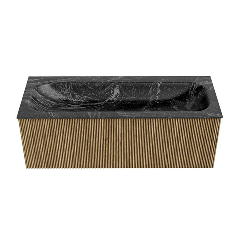 Mondiaz KURVE-DLUX Ensemble de meuble de salle de bains - 120x46x40cm - 1 tiroir - lavabo solid surface - central - sans trou de robinet - Dusk SW1415279