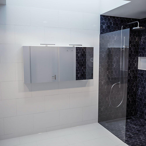 Mondiaz CUBB spiegelkast – 150x70x16 cm – 3 deuren – Talc (wit) SW410128