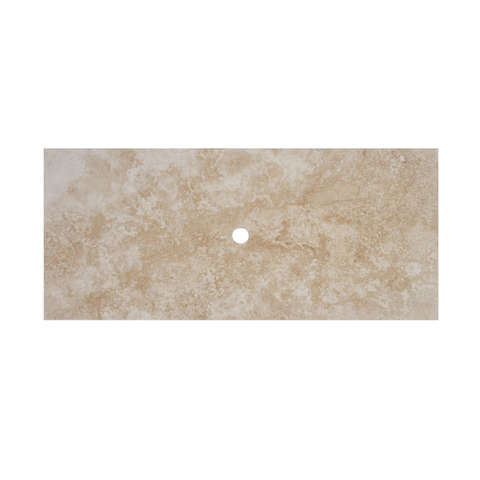 Saniclass Travertine Plan de travail - 100x46cm - sans trous de robinet - 1 découpe pour siphon - pierre naturelle marbrée SW1242429