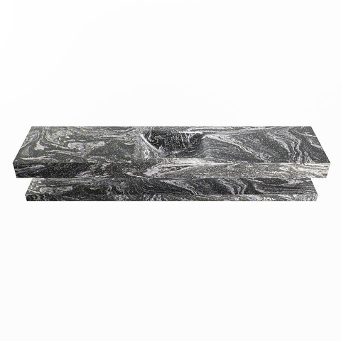 Mondiaz ALAN-DLUX Ensemble de meuble - 200cm - meuble Lava mat - 0 tiroirs - Lavabo Cloud Lava suspendu - vasque Centre - 0 trous de robinet SW809227