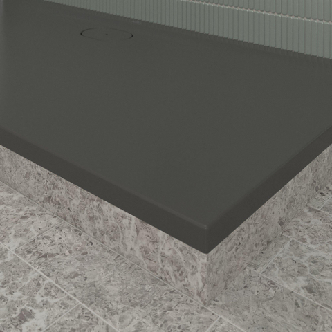Villeroy & Boch Ecora douchebak - 170x80x3.5cm - afvoer lange zijde - anthracite (antraciet) SW1559006
