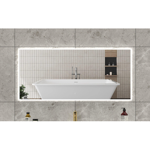 H&R Badmeubelen Mikado spiegel – 160x70 cm – indirecte LED rondom – spiegelverwarming – Zilver SW997265