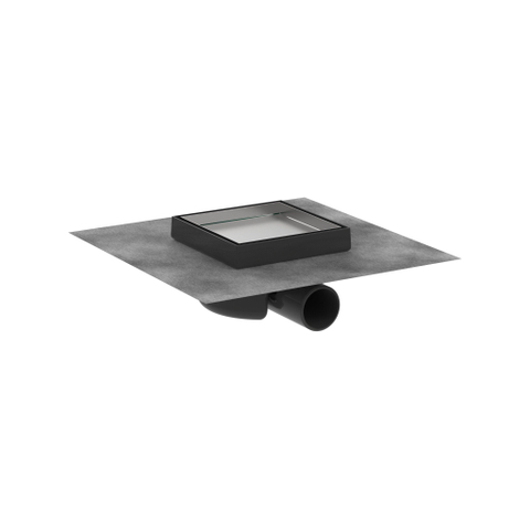 Hansgrohe RainDrain Spot Bonde de douche - 15x15cm - face arrière carrelable - brushed stainless steel SW1590452