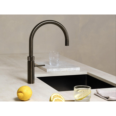 Quooker Fusion Round kokendwaterkraan - draaibare uitloop - Combi reservoir - Warm / kokend water - Gun metal SW968363