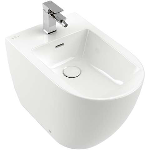 Villeroy & Boch Subway 3.0 staand bidet - 37x59.5cm - met kraangat - met overloop - White Alpine (glans wit) SW762390