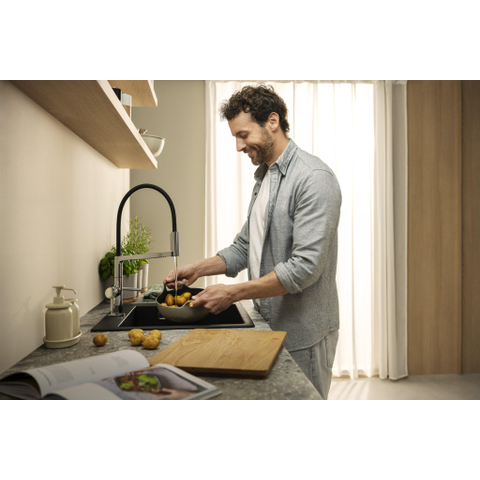 Hansgrohe Talis Select M54 PowderSpray eengreeps keukenkraan Semi-Pro 3jet chroom SW1383029