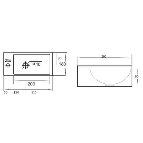 Best Design Wonder fontaine 29x18x9.5cm 1 trou de robinet à gauche céramique blanc SW27969