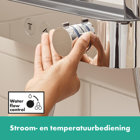 Hansgrohe Pulsify s Showerpipe - 2jet - ecosmart - met ShowetTablet - select - 400 - hoogglans chroom SW651014