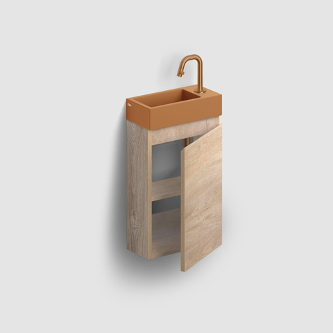 Clou InBe Meuble sous-lavabo pour lavabo - 36x55x18cm - droit - chêne grec SW812085
