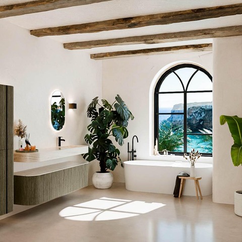 MONDIAZ THOR-DLUX 170cm meuble de salle de bains arrondi gauche + droite couleur Shadow avec 1 tiroir et 2 portes. Vasque suspendue CLOUD Droite 1 trou de robinet couleur Meli. SW1465776