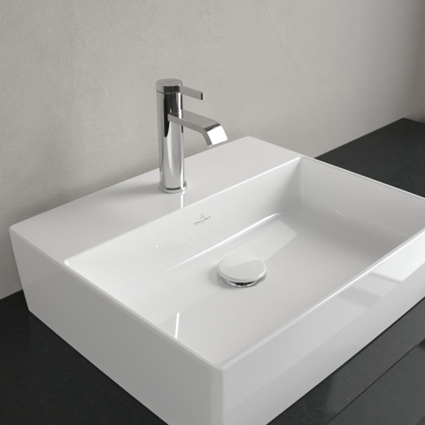 Villeroy & Boch memento 2.0 opzetwastafel - 50x42cm - met 1 kraangat - zonder overloop CeramicPlus - White Alpine (glans wit) SW156559
