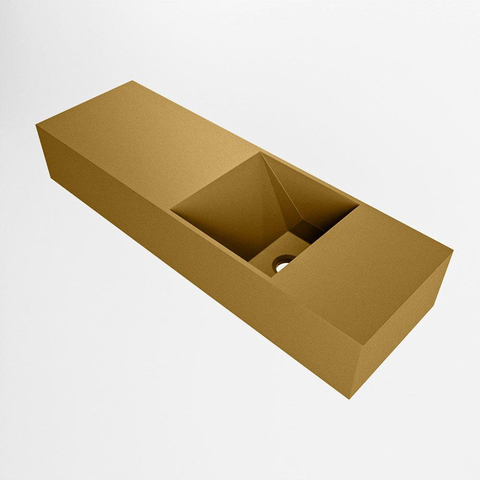 Mondiaz TYNE Lave-mains - 70x23x12cm - vasque à Droite - sans trous de robinetterie - solid surface - Oro SW1026103