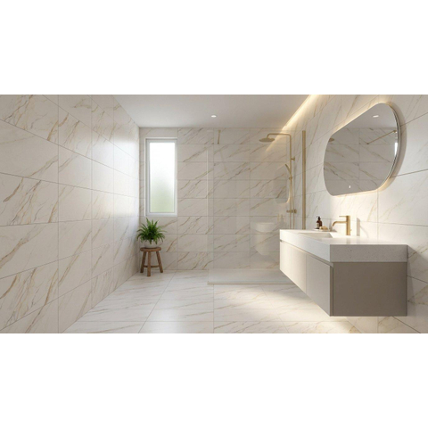 Terravito Ferrato wand- en vloertegel - 30x60cm - 9.0mm - Rechthoek - gerectificeerd - Natuursteen look - mat wit - Gold SW1595594