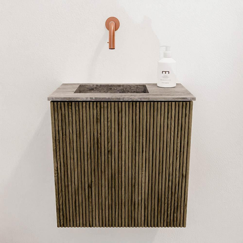 Mondiaz JOYA-DLUX 40cm meuble de toilette - couleur Dusk - Vasque FAYE position Gauche Sans trou de robinet couleur Oza. SW1425958