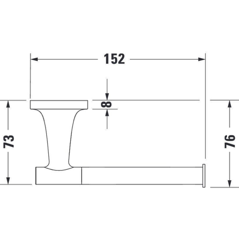 Duravit Starck T Toiletrolhouder - zonder klep - hoogglans chroom SW297070