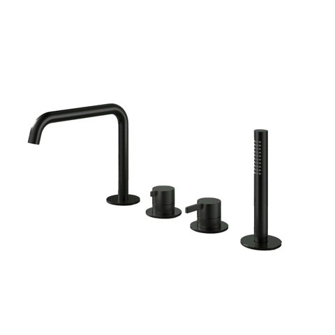 Hotbath Ace Badmengkraan - Badrandcombinatie - éénhendel - 2-weg omstel - handdouche - uitloop - PVD - zwart geborsteld SW1117726
