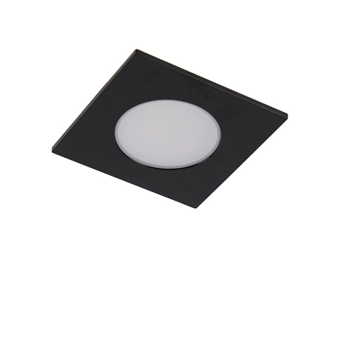 QAZQA Simply Inbouwspot - 9x9cm - incl. LED - 3 staps dimbaar - IP44 - vierkant - mat zwart SW1187215