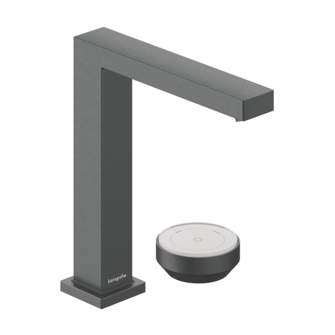 Hansgrohe Tecturis E wastafelkraan - model 150 - met waste - brushed black chrome (zwart) SW1566496