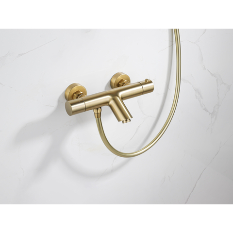 Fortifura Calvi thermostatische badkraan - PVD - geborsteld messing (goud) SW720226