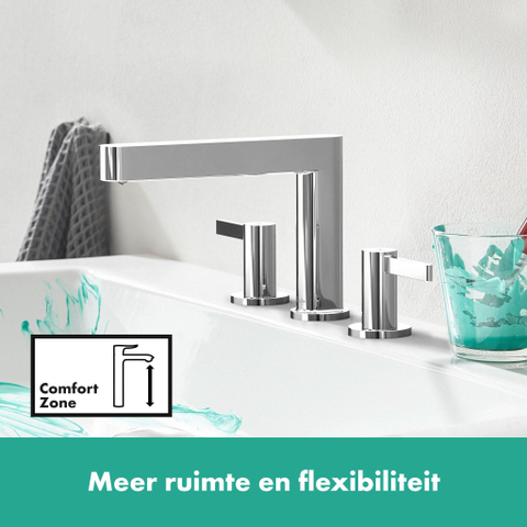 Hansgrohe Finoris Wastafelkraan - 110 pop-up plug - hoogglans chroom SW651145
