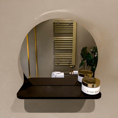 Mondiaz SPOT miroir – Ø 30 cm – avec tablette – Urban (noir) SW1235473