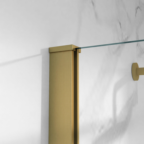 Fortifura Galeria Cabine de douche - 100x140cm - profilé - verre de sécurité - anti-calcaire - Laiton brossé SW1224391