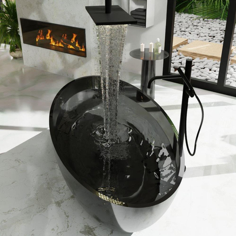 MONDIAZ CRISTAL Vrijstaand Bad - 180x85cm - black SW976113