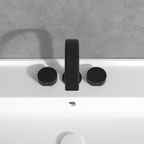 Villeroy & Boch Dawn wastafeluitloop set - zonder pop up afvoergarnituur - mat zwart SW974318