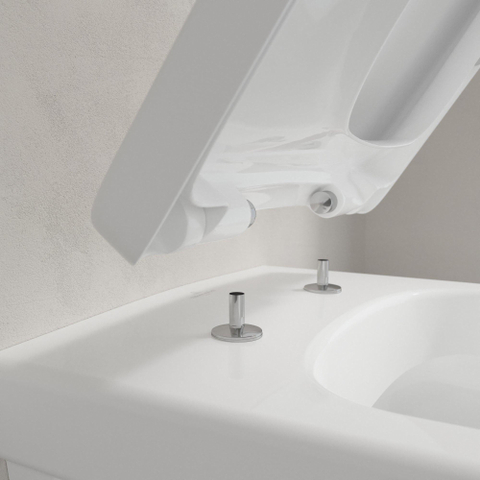 Villeroy & Boch Omnia Architectura closetzitting met deksel hoekig met softclose en quick release wit 0124390