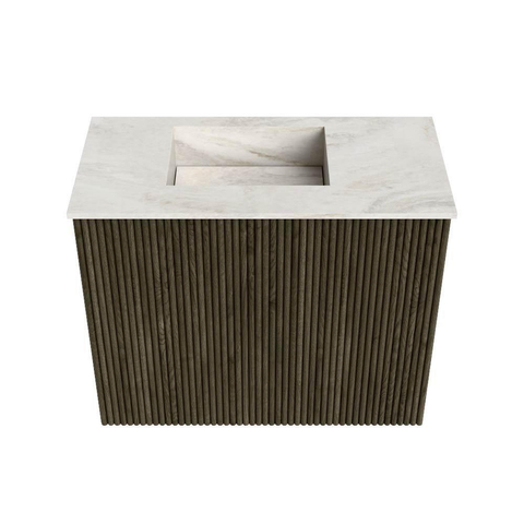 Mondiaz JOYA-DLUX Meuble de salle de bains 50cm - couleur Shadow - Vasque FAYE position Gauche 1 trou de robinet couleur Ostra. SW1422970