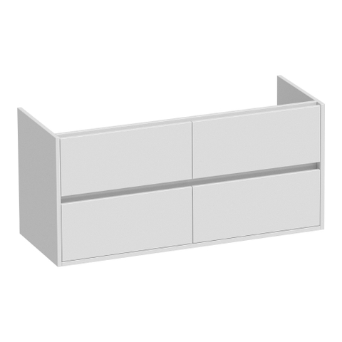BRAUER Adore Meuble de lavabo - 120x46x55cm - 4 tiroirs à fermeture en douceur - sans poignées - 2 découpes pour siphon - blanc brillant SW1198274